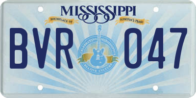 MS license plate BVR047
