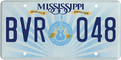 MS license plate BVR048