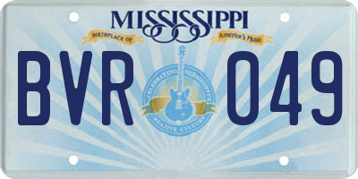 MS license plate BVR049