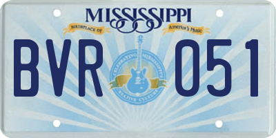 MS license plate BVR051