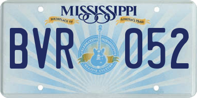 MS license plate BVR052