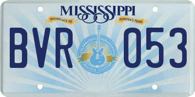 MS license plate BVR053