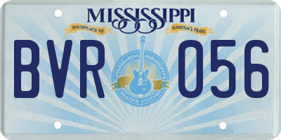 MS license plate BVR056