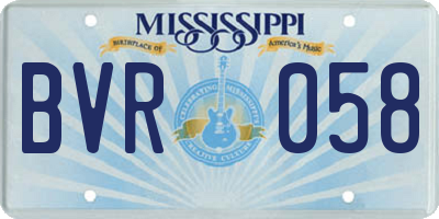 MS license plate BVR058