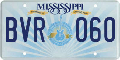 MS license plate BVR060