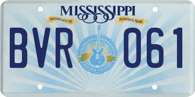 MS license plate BVR061