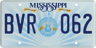 MS license plate BVR062