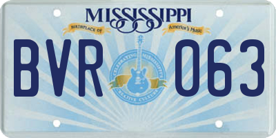 MS license plate BVR063