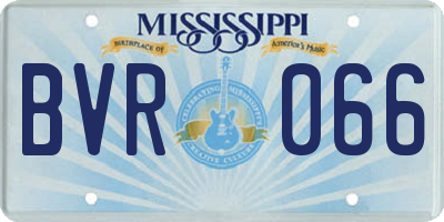 MS license plate BVR066