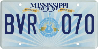 MS license plate BVR070