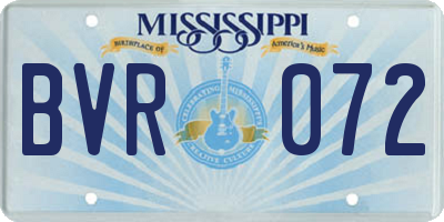 MS license plate BVR072