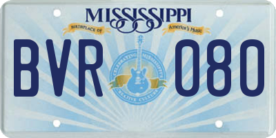MS license plate BVR080
