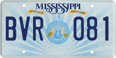 MS license plate BVR081