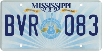 MS license plate BVR083