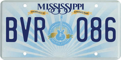 MS license plate BVR086