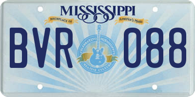 MS license plate BVR088