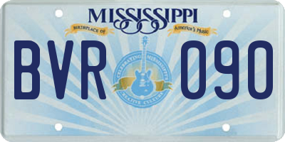 MS license plate BVR090