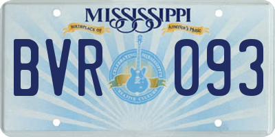 MS license plate BVR093