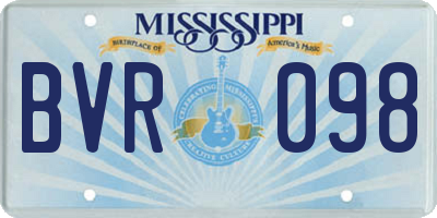 MS license plate BVR098