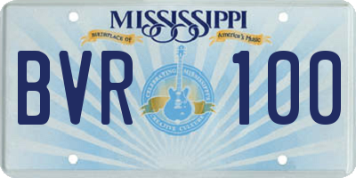 MS license plate BVR100