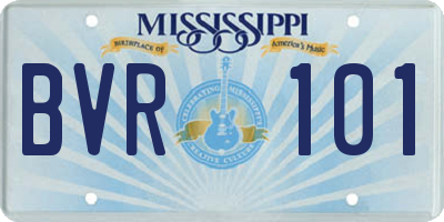 MS license plate BVR101