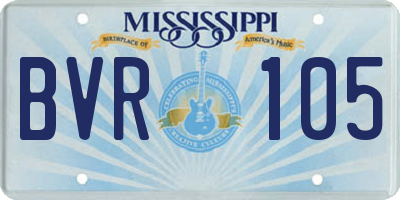 MS license plate BVR105