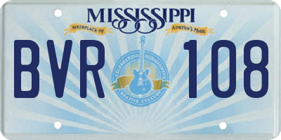 MS license plate BVR108