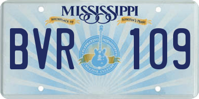 MS license plate BVR109