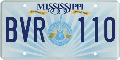 MS license plate BVR110