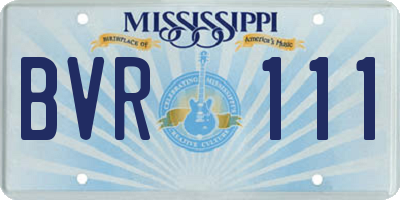 MS license plate BVR111