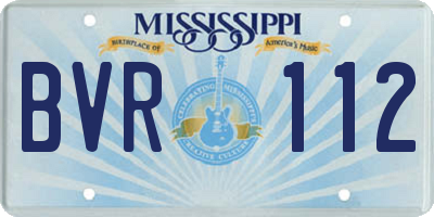 MS license plate BVR112