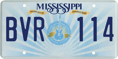 MS license plate BVR114