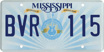 MS license plate BVR115