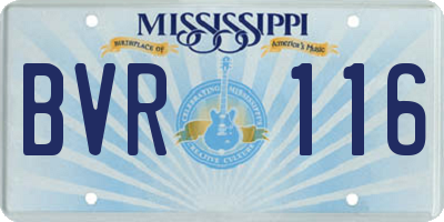 MS license plate BVR116