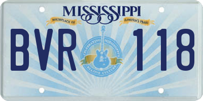 MS license plate BVR118