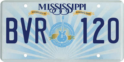 MS license plate BVR120