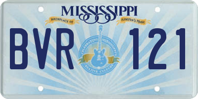 MS license plate BVR121