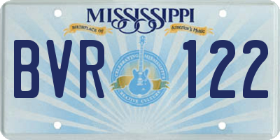 MS license plate BVR122