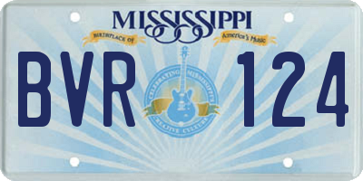 MS license plate BVR124
