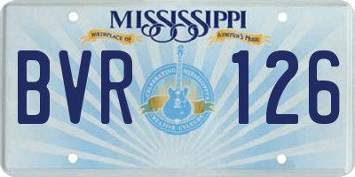 MS license plate BVR126