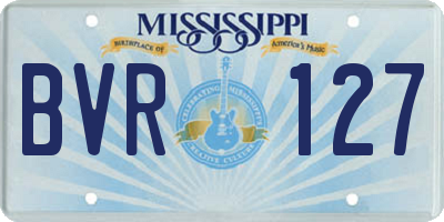 MS license plate BVR127