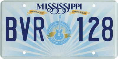 MS license plate BVR128