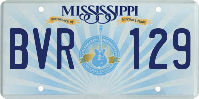MS license plate BVR129