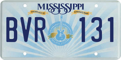 MS license plate BVR131