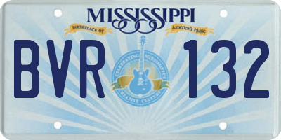 MS license plate BVR132