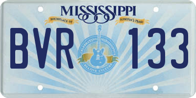 MS license plate BVR133