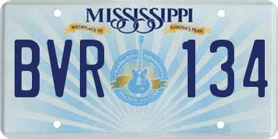 MS license plate BVR134