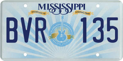 MS license plate BVR135