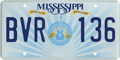 MS license plate BVR136