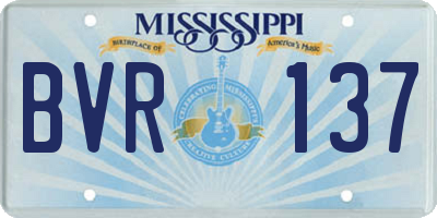 MS license plate BVR137